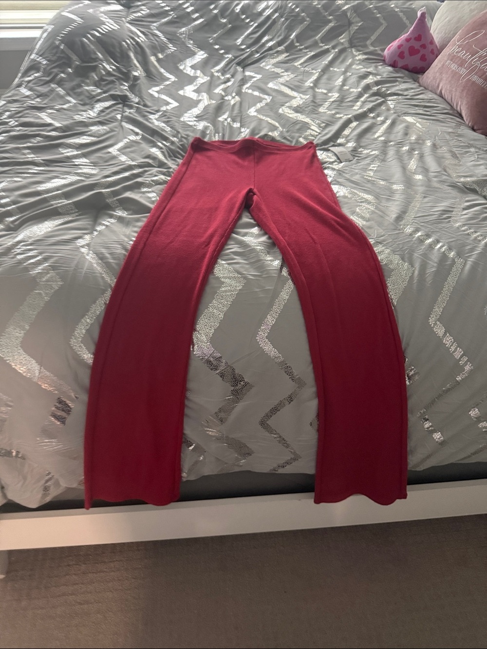 PacSun Red Knit Flare Pants